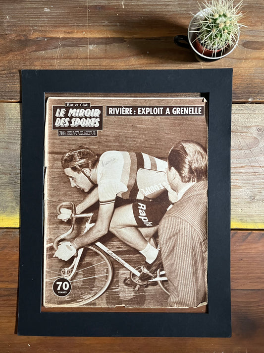 Vintage Cycling Print - Roger Rivière, St Raphael Pista, Original, 1959
