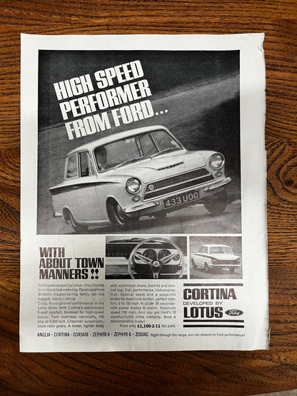 Ford Lotus Cortina original advertisement