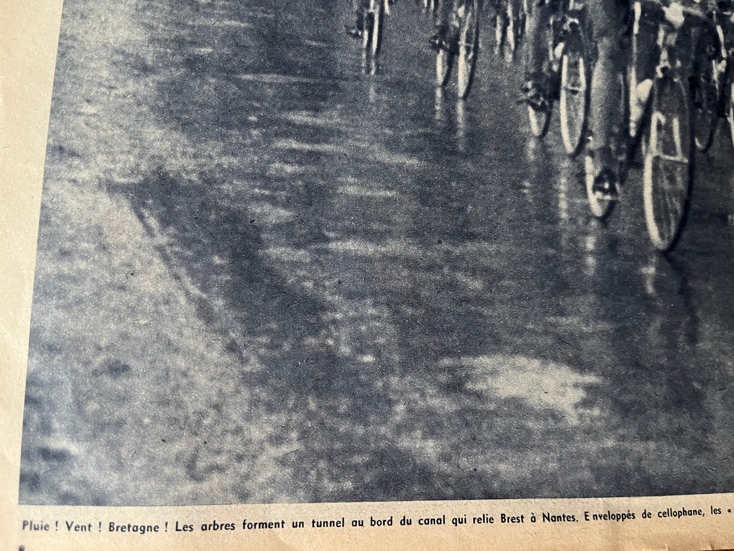 Vintage Tour de France cycling print Brest-Nantes c1958