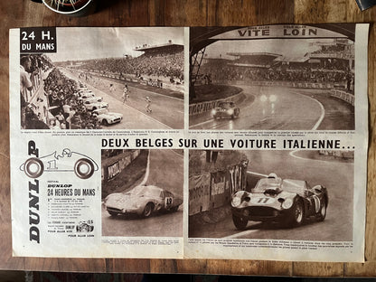 Le Mans Vintage motor racing magazine print original c1958