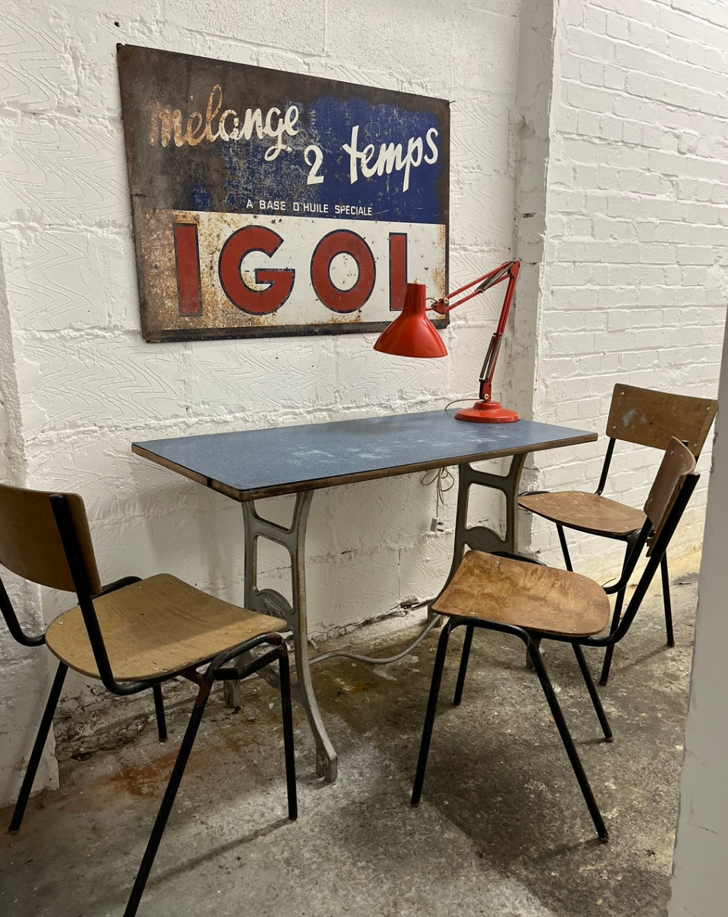IGOL French metal scooter oil sign c1950s