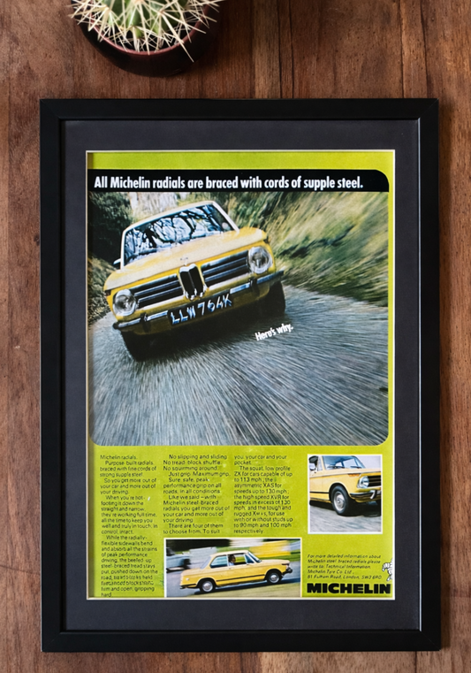 Vintage Michelin BMW 1600 Advertisement
