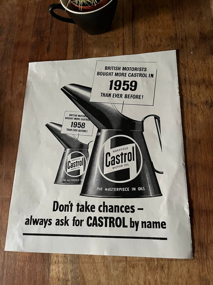 Vintage Castrol advertisement 1959