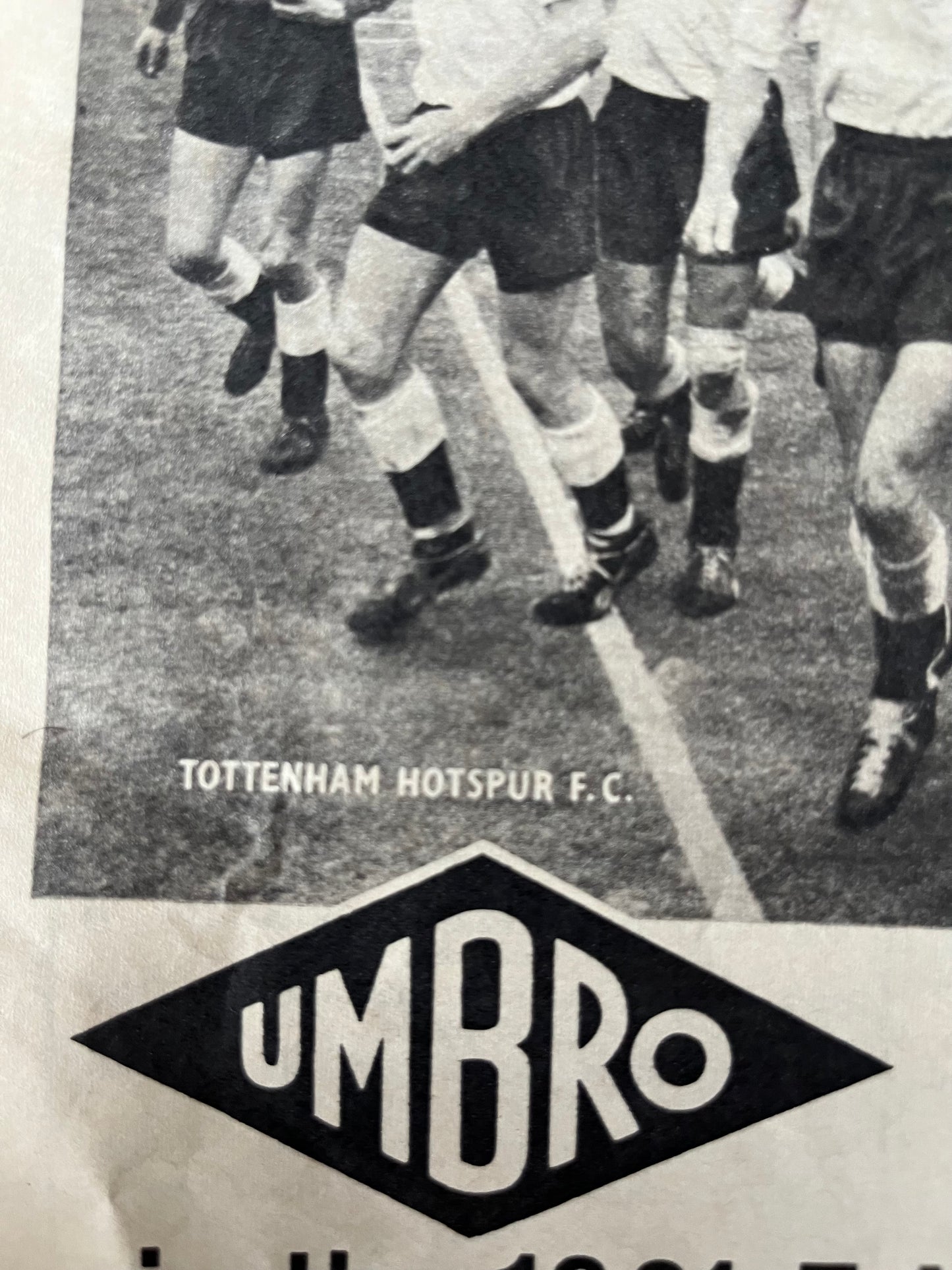 Vintage Umbro Football advertisement Tottenham Hotspur 1961
