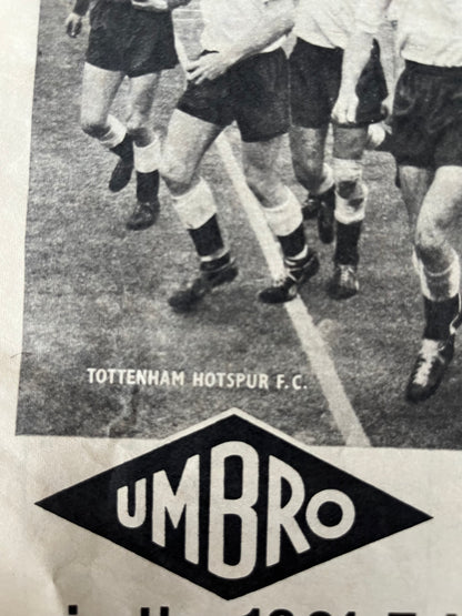 Vintage Umbro Football advertisement Tottenham Hotspur 1961