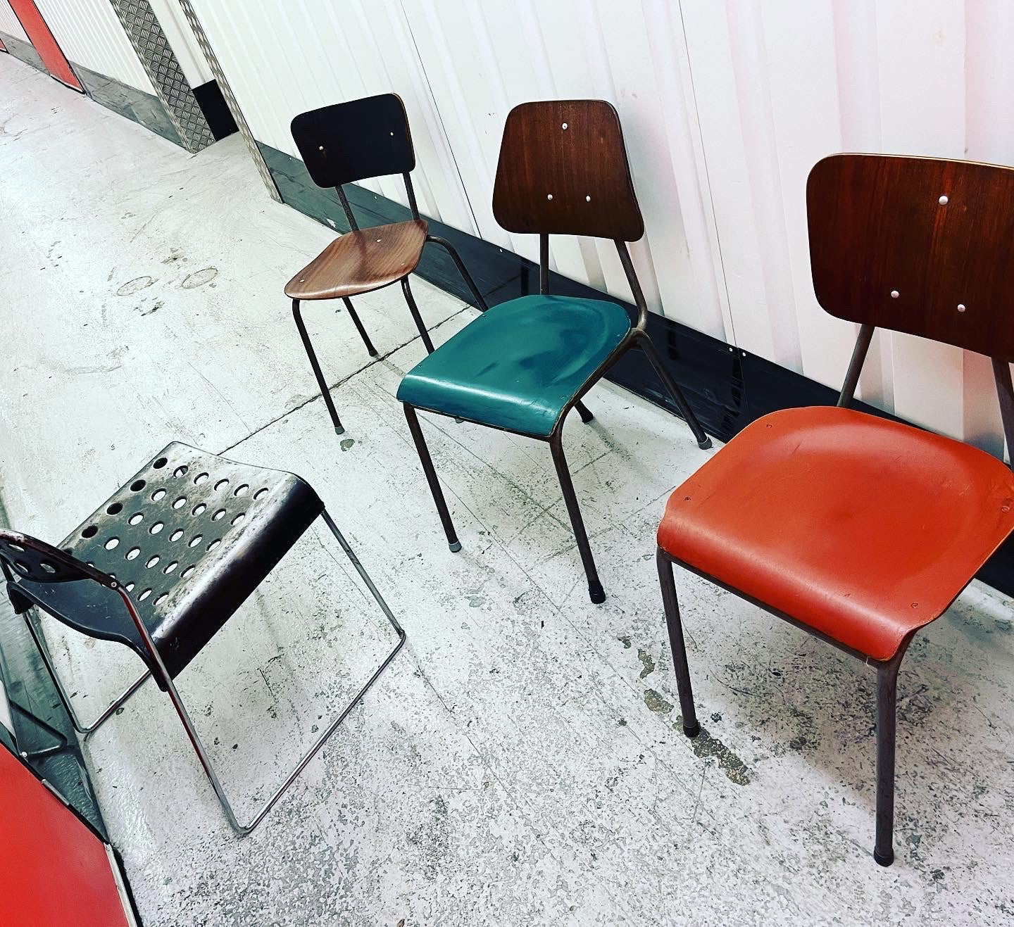 Vintage School Stacking Chairs - Fully Restored, c1970