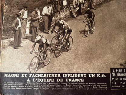 Vintage Tour de France cycling print 1949 San Sebastián - Pau