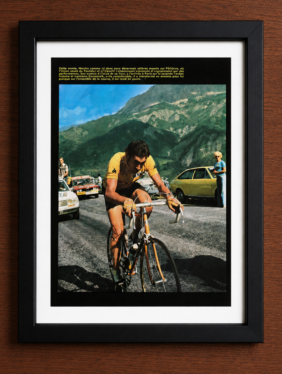 Vintage Tour de France cycling print Eddy Merckx 1973