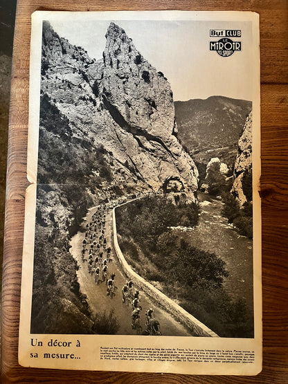 Vintage Tour de France cycling print 1951