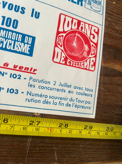 Vintage Cycling Print - Tour de France Route Map, 1968