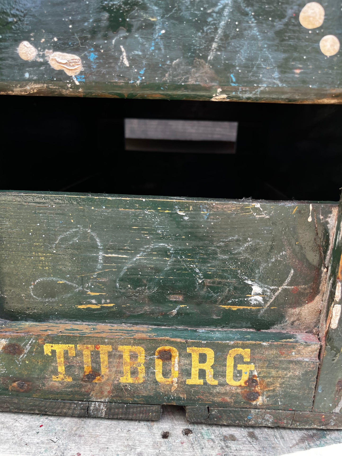 Tuborg Danish beer crate with lid c1950s