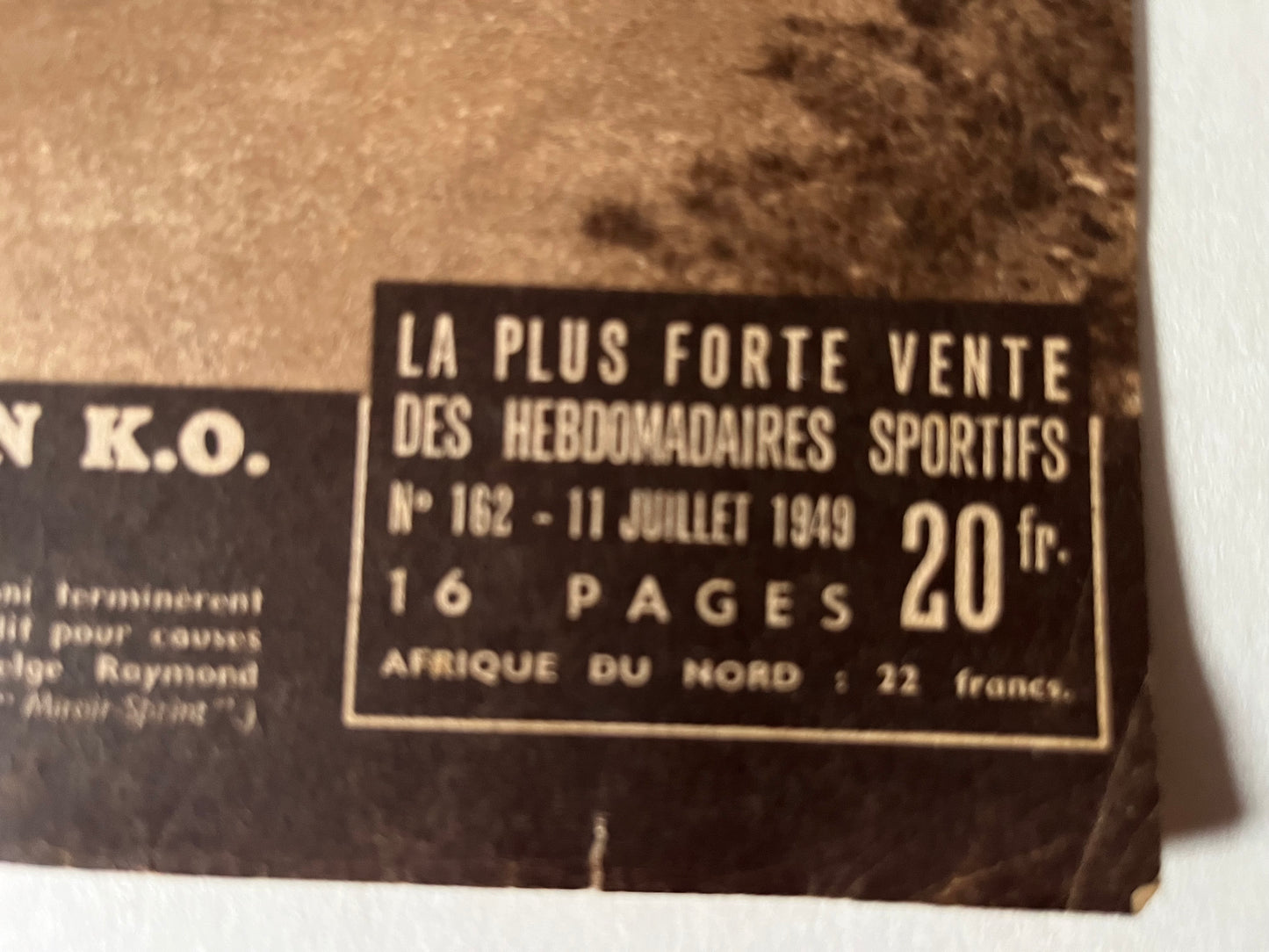 Vintage Tour de France cycling print 1949 San Sebastián - Pau