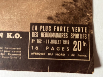 Vintage Tour de France cycling print 1949 San Sebastián - Pau