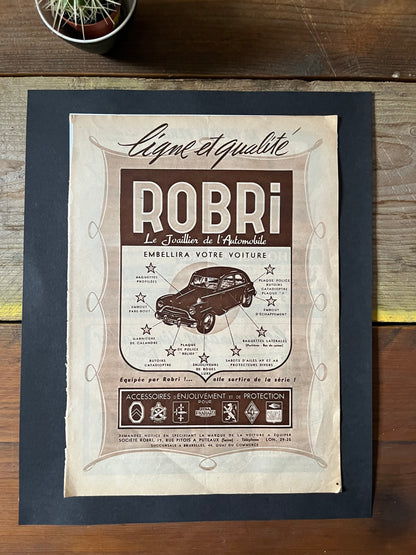 Vintage original Robri car accessories Advertisement  1950's