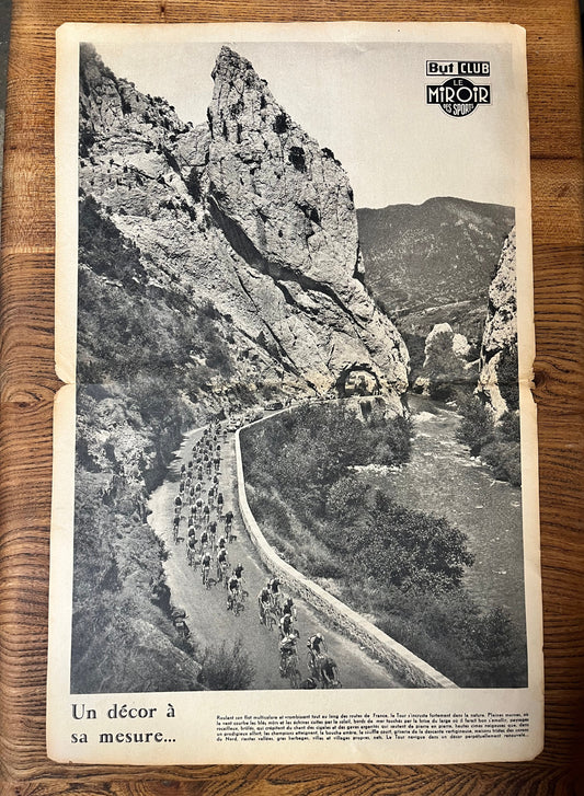 Vintage Tour de France cycling print 1951