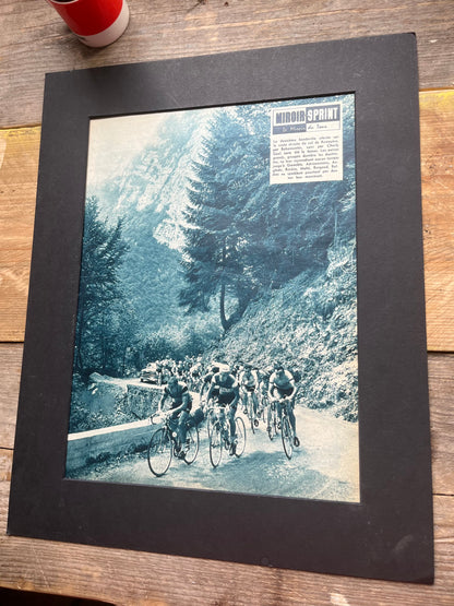 Tour de France vintage print - Alps Col de Romeyere c1958