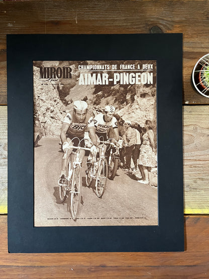 Vintage cycling print 1968 Roger Pingeon Lucien Aimar