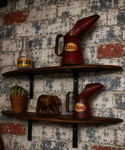 Custom made reclaimed elm shelving