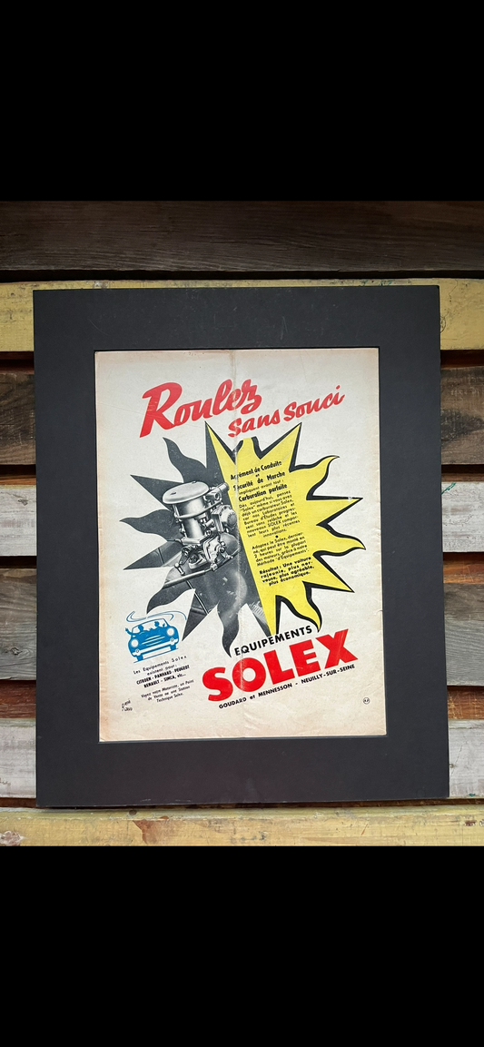 Solex Carburettors Vintage Advertisement Print - c1952