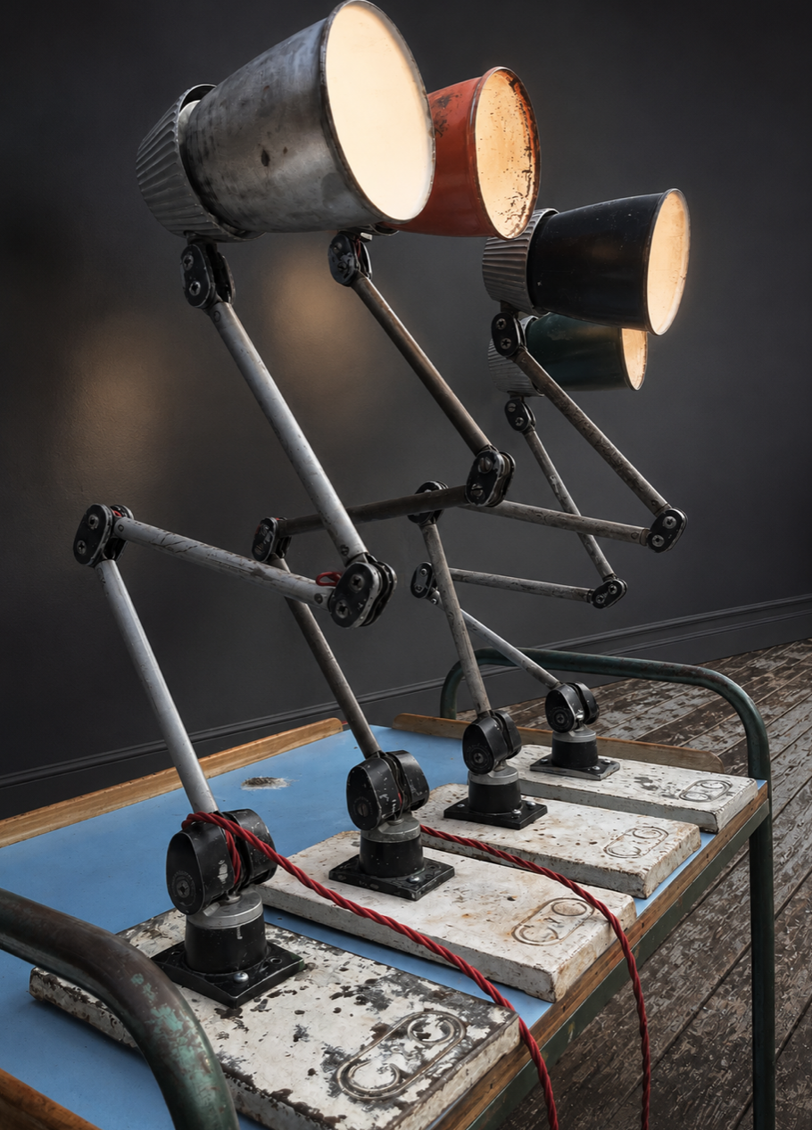 Vintage LoVo industrial wall lamps c1960s (PAIR)