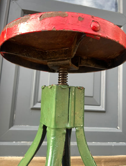 Vintage Industrial stool by Eva Taut c1950s