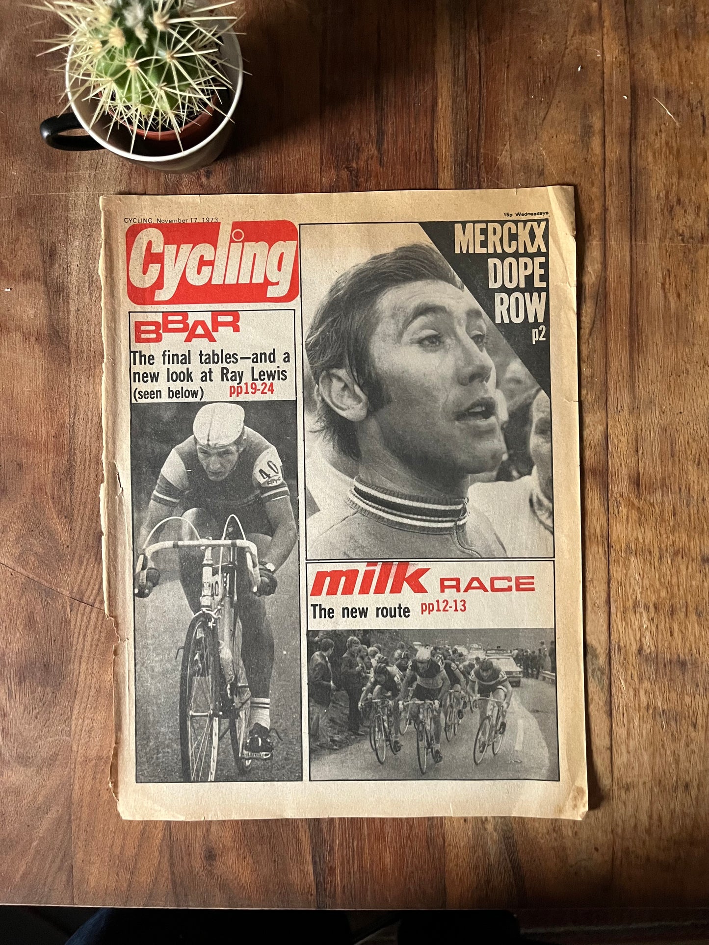 Eddy Merckx vintage cycling print 1973