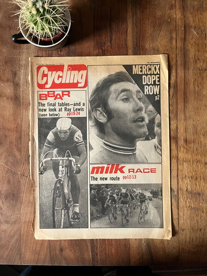 Eddy Merckx vintage cycling print 1973