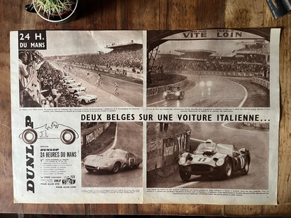 Le Mans Vintage motor racing magazine print original c1958