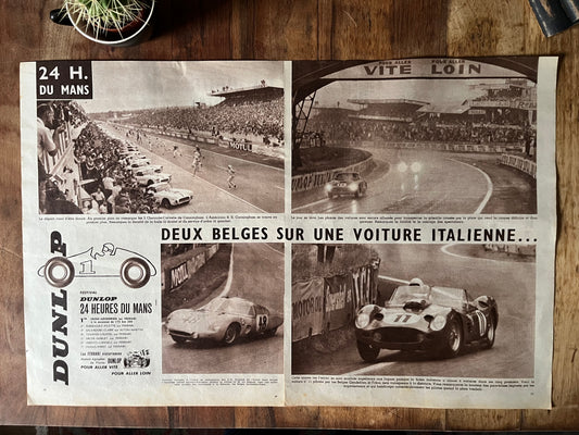 Le Mans Vintage motor racing magazine print original c1958