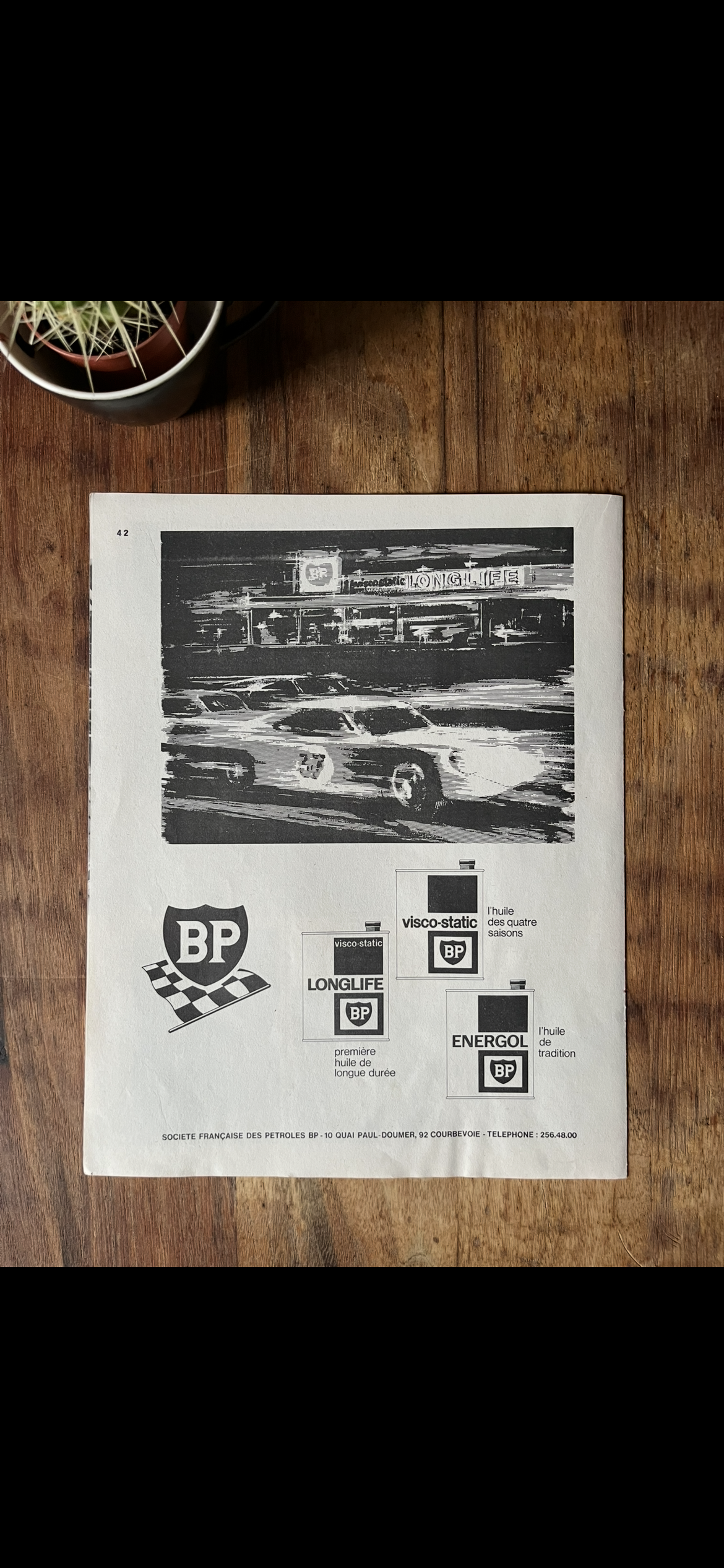 Vintage BP 1960s advertising print - Le Mans 24 hour race