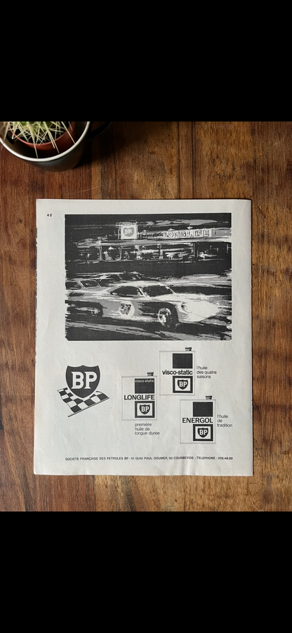 Vintage BP 1960s advertising print - Le Mans 24 hour race