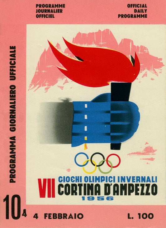 Vintage Italy winter Olympics 1956 poster