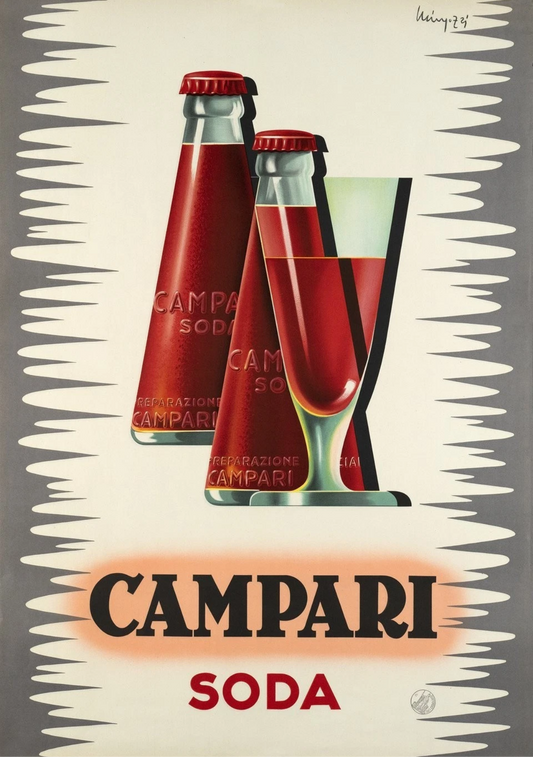 Campari soda vintage poster Mingozzi 1950