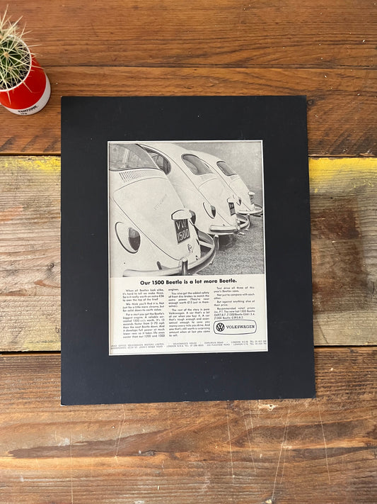 Vintage VW Volkswagen Beetle advertising print - 1967