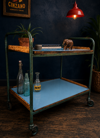 Vintage 1950s ex science lab trolley