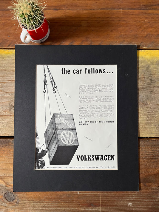 Vintage VW Volkswagen Beetle advertising print - 1960s