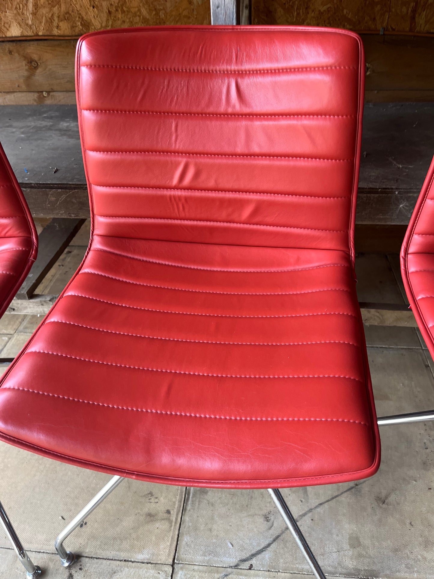 ARPER CATIFA 46 STUDIO / OFFICE CHAIR RED LEATHER