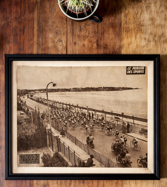 Vintage Tour de France cycling print Royan - Bordeaux 1958
