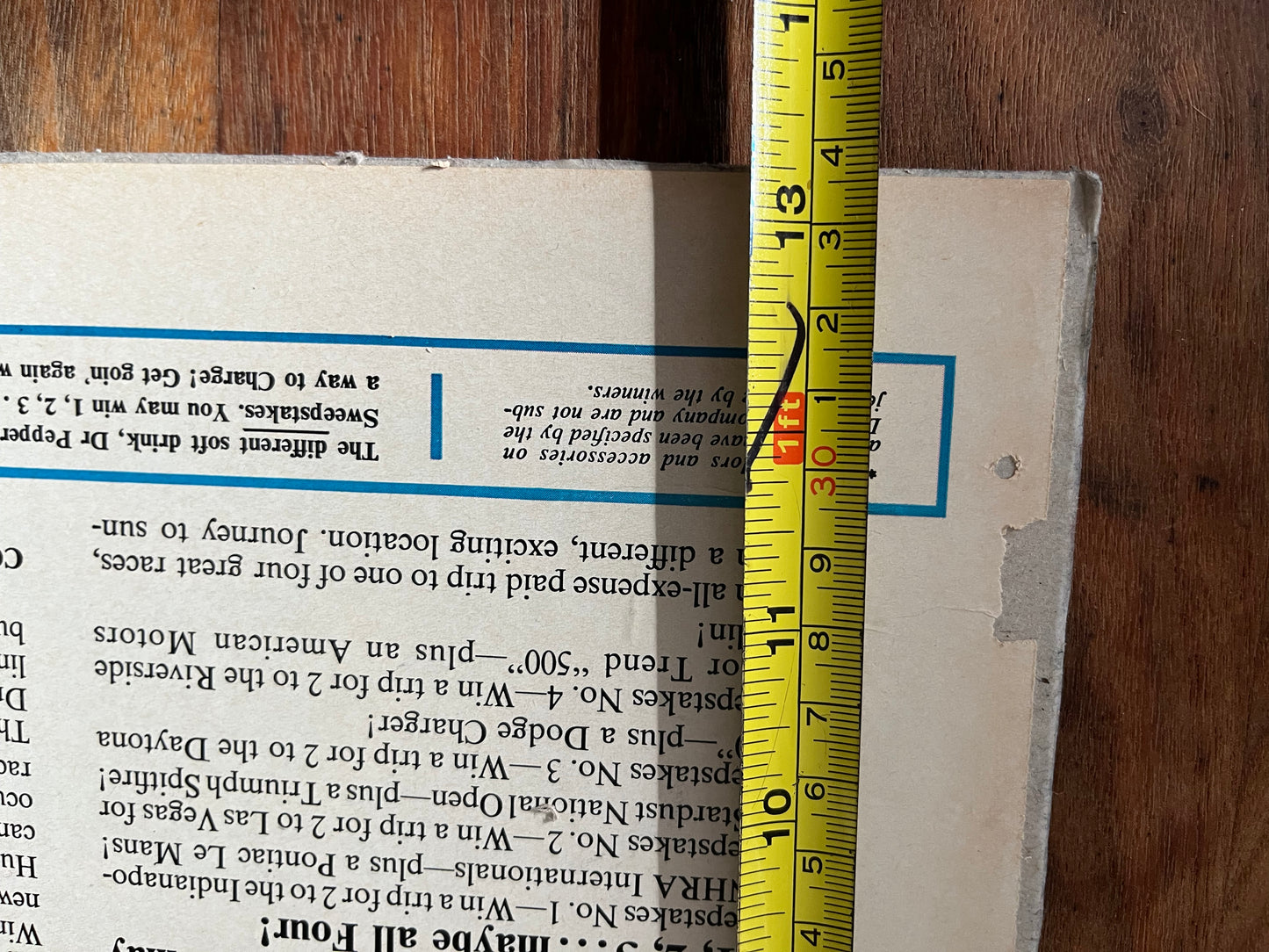 Vintage Dr Pepper 1969 car racing advertising print Indianapolis 500 / Riverside