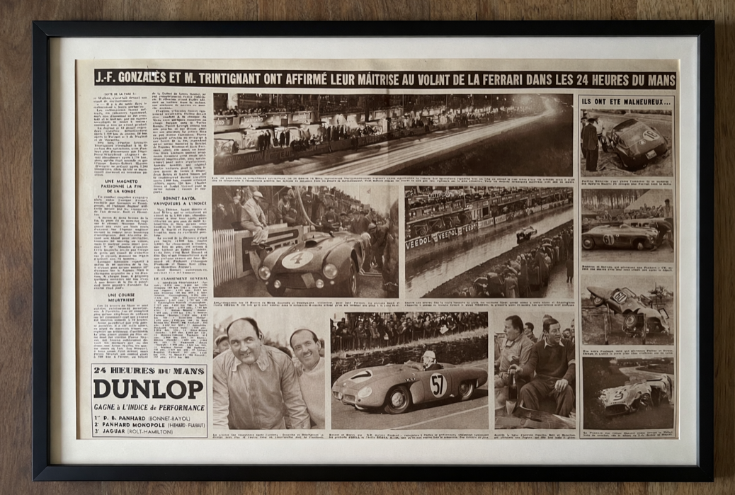 Le Mans Vintage motor racing magazine print original c1954