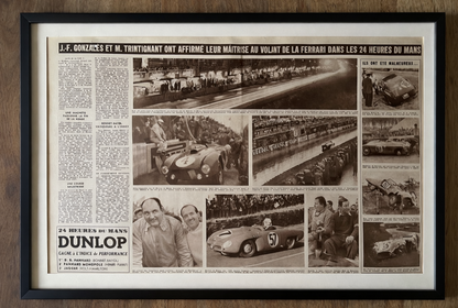Le Mans Vintage motor racing magazine print original c1954