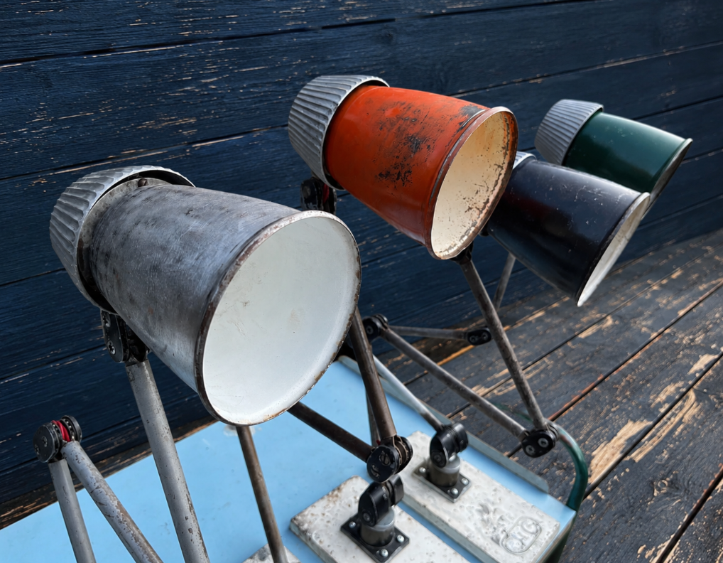 Vintage LoVo industrial wall lamps c1960s (PAIR)