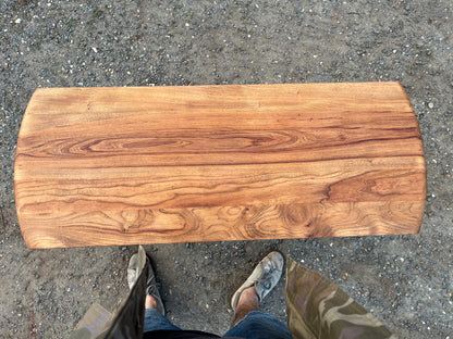 1950s James Leonard ESA side Table with reclaimed elm top