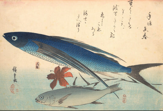 Tobiuo and Ishmochi fish by Utagawa Hiroshige