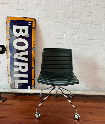 ARPER CATIFA 46 STUDIO / OFFICE CHAIR DARK GREEN LEATHER