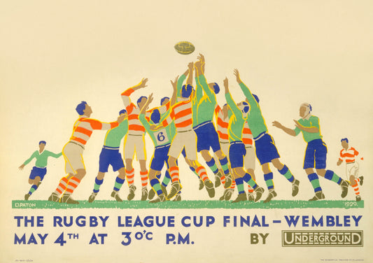 Vintage Advertising Poster - All blacks Rugby at Twickenham, London Transport, 1929
