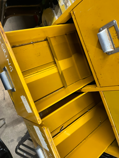 Vintage Yellow Metal filing cabinet
