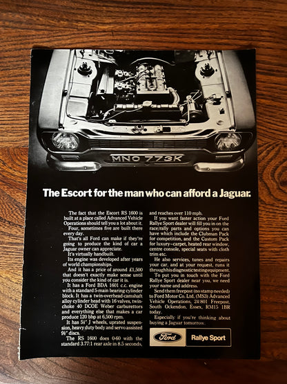 Ford Escort MK1 Mexico original magazine advertisement 1971