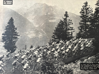 Tour de France Alps vintage cycling print c1965