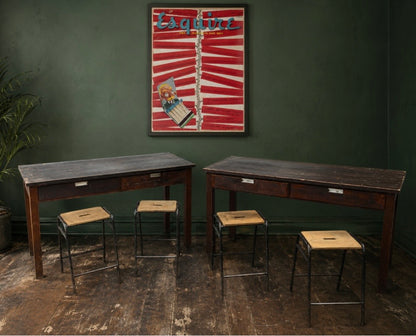 Iroko science lab table / desk from Smithdon school brutalist design c1954